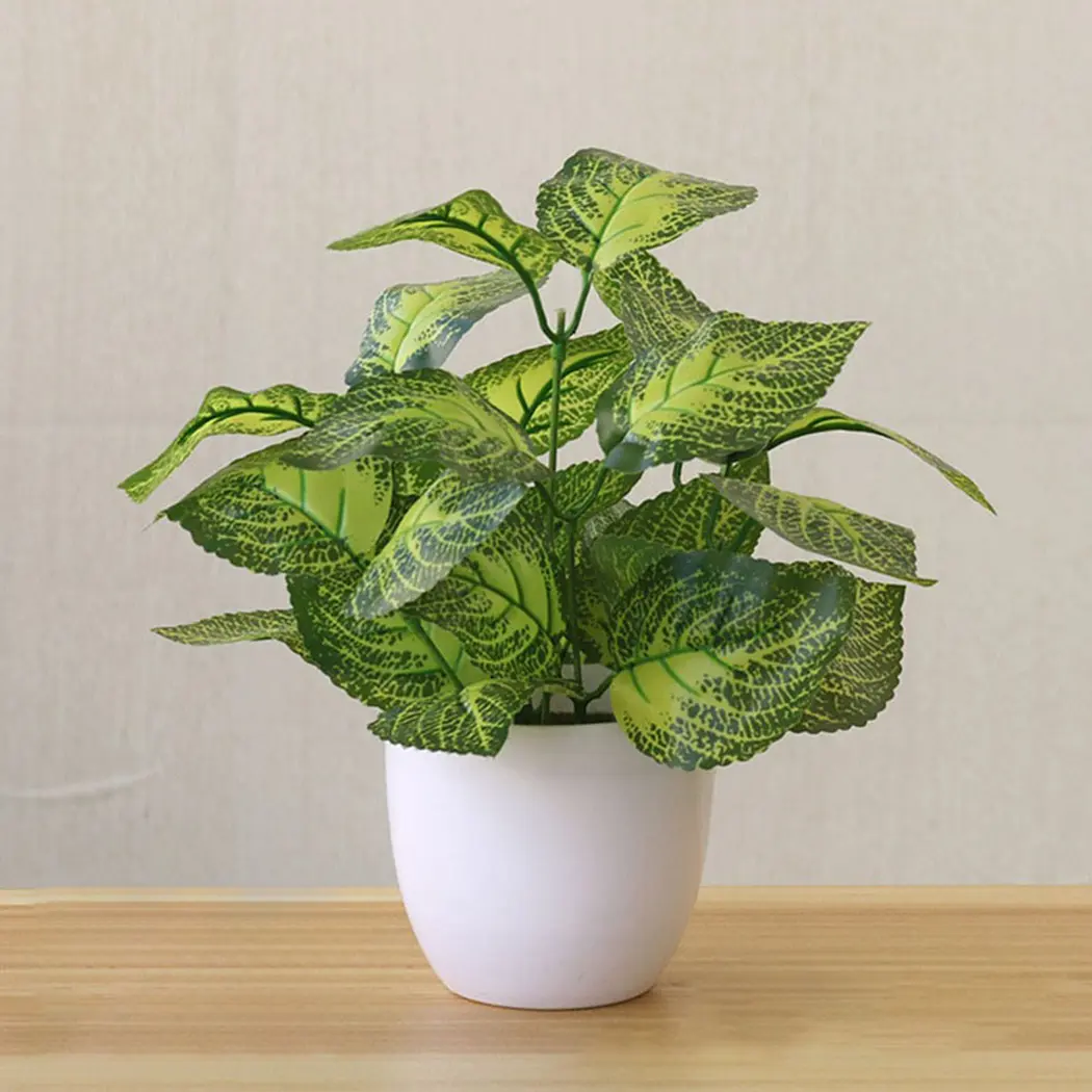 1pc Artificial Bonsai Flower Foliage Plant Potted Home Living Room Garden Office Restaurant Desktop Bonsai Home Decoration
