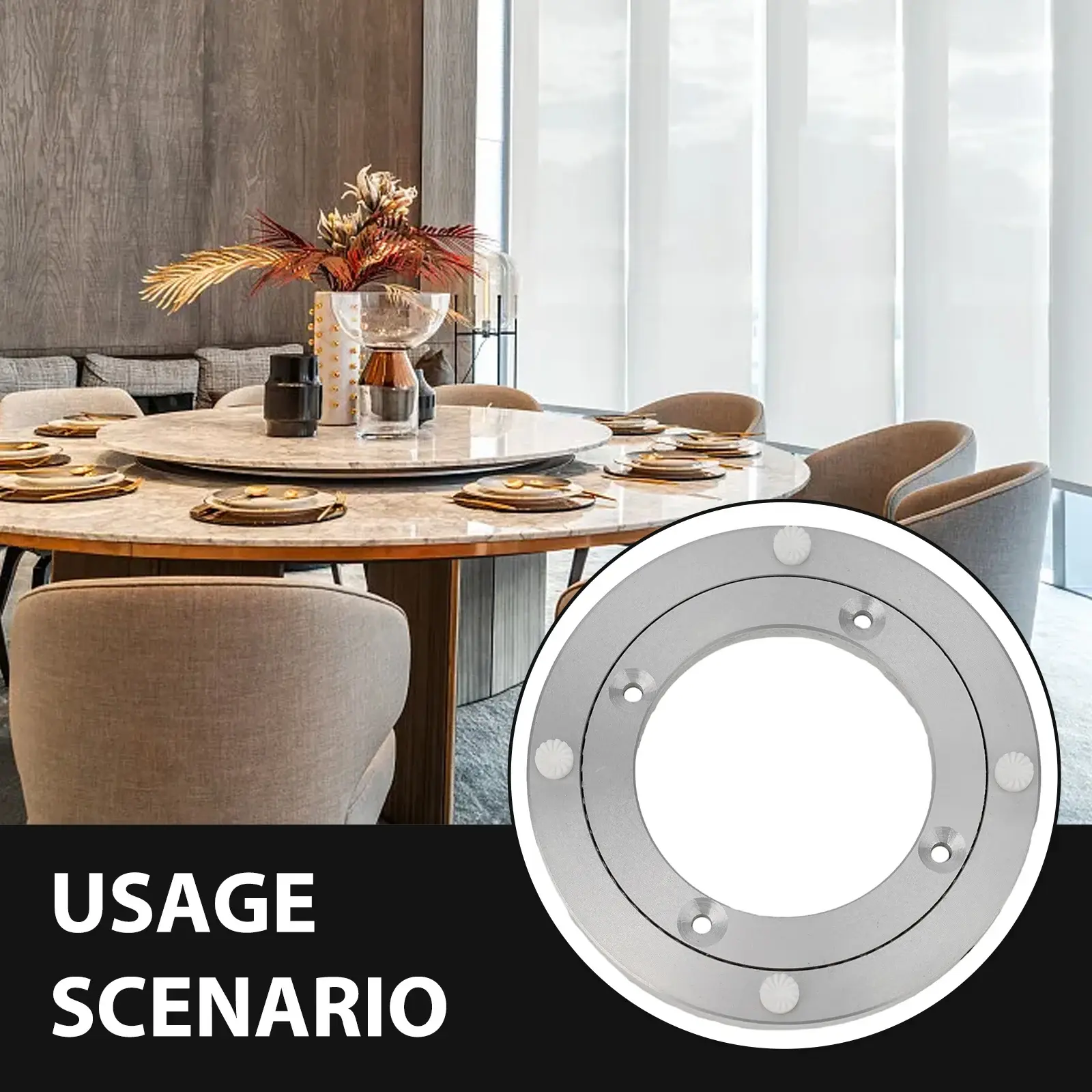 1pcs Heavy Duty Rotating Bearing Turntable Lazy Susan Base 12-39cm Round Rotating Bearing Plate Turntable Base Hardware