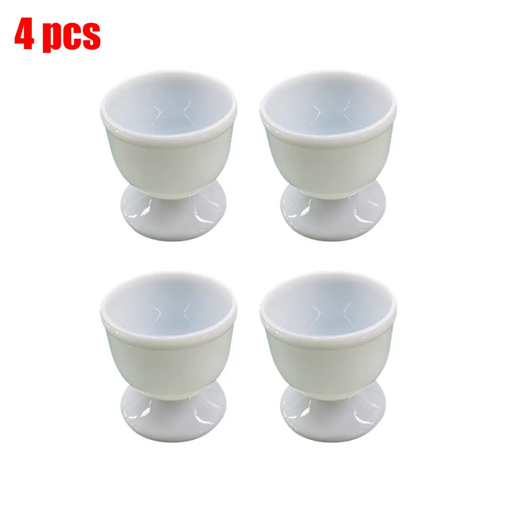 4/8pc Egg Cups Holders Hard Soft Boiled Eggs Holders Cups Novel White  Breakfast Plastic Kitchen Accessories