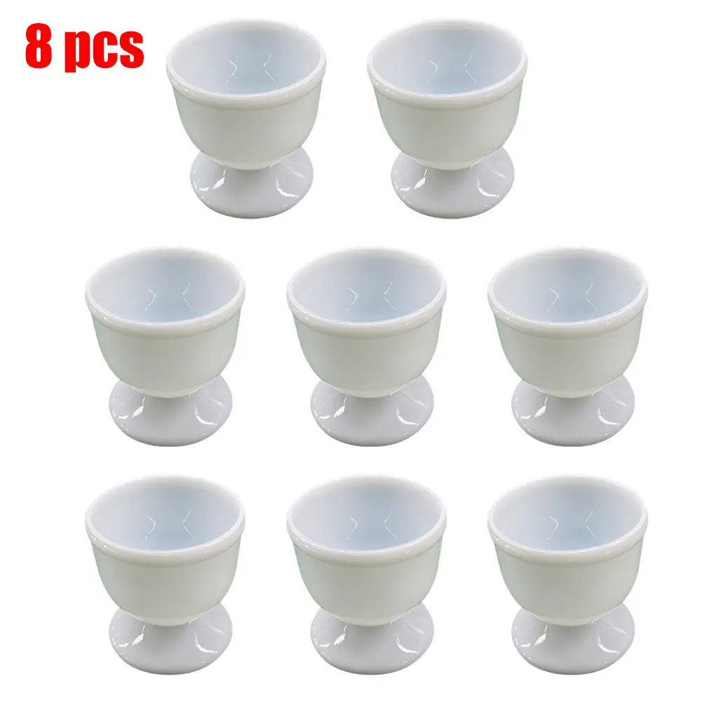 4/8pc Egg Cups Holders Hard Soft Boiled Eggs Holders Cups Novel White  Breakfast Plastic Kitchen Accessories