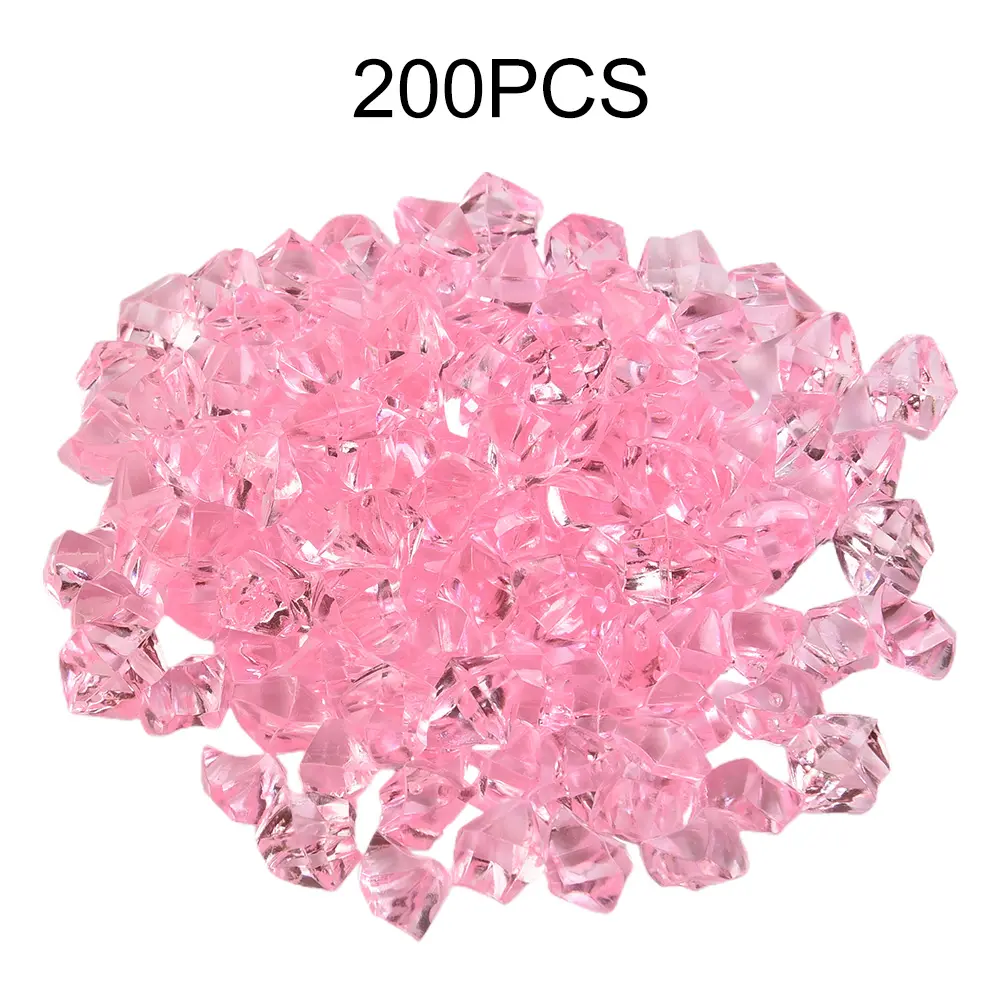 200PCS 6x9mm Acrylic Gem Stone Ice Grain Colorful Plastic Jewels Crystal Diamonds Children For Vase Fish Tank DIY Decoration