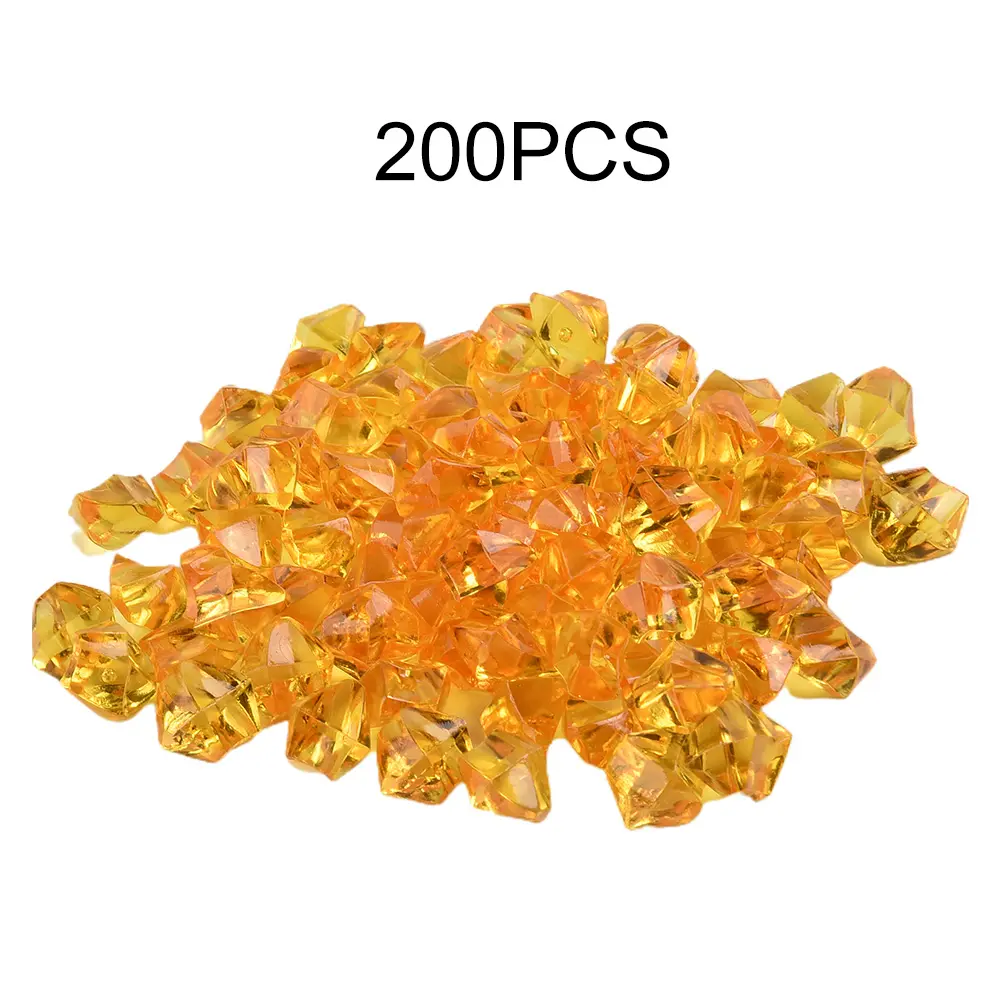 200PCS 6x9mm Acrylic Gem Stone Ice Grain Colorful Plastic Jewels Crystal Diamonds Children For Vase Fish Tank DIY Decoration