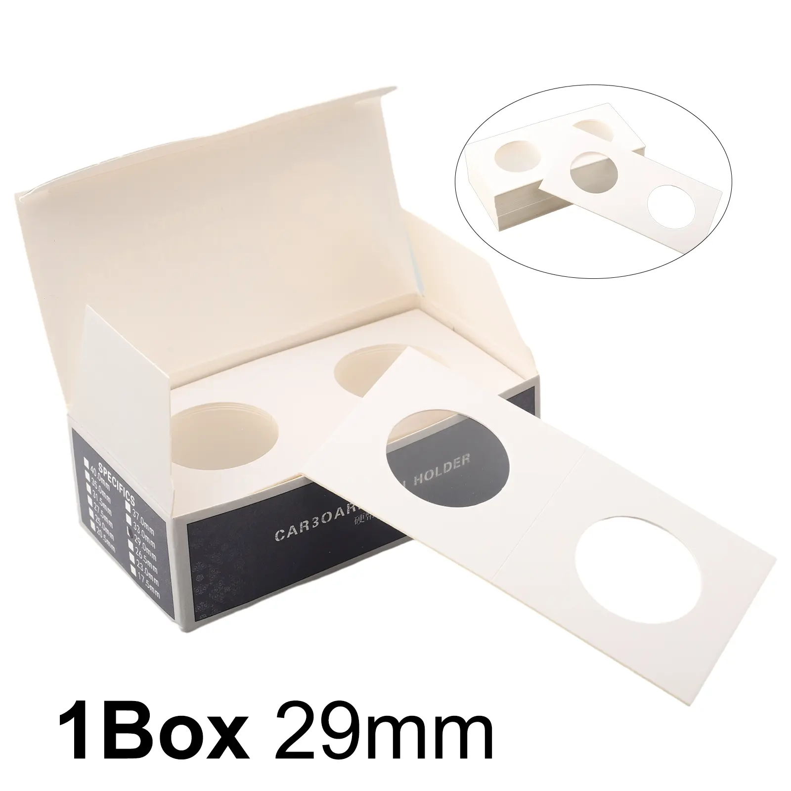 1 Set Coin Storage Stamp Holder Square Cardboard Case Coin Album Collection Coin Holders Flip Clip Coin Capsules Cover Storage