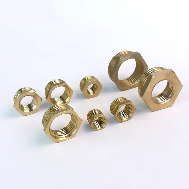 Brass Hex Bushing Reducer Pipe Fitting 1/8 1/4 3/8 1/2 3/4 F to M Threaded Reducing Copper Water Gas Adapter Coupler Connector