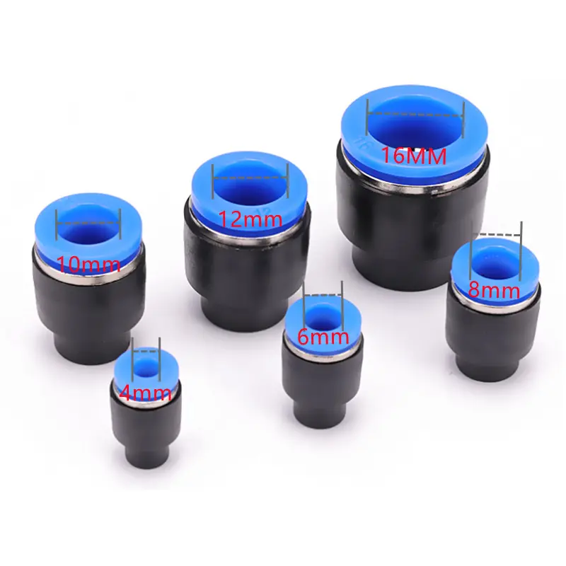 1/5/10 Pcs Black Blue Pneumatic Connector Quick Plug Plastic Plug Pipe Plug PPF 4mm 6 8 10 12 14 16MM Air Hose Sealing Connector