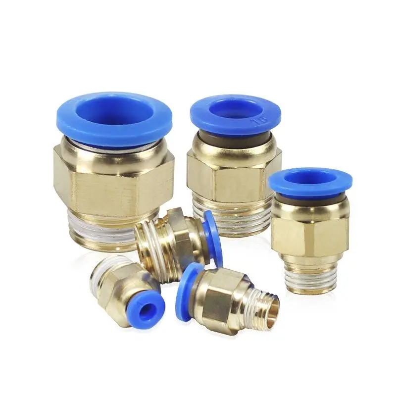 30/50PCS Pneumatic Fittings PC Male thread -3/8 1/2 to Tube pc14 16mm push air tube Straight connection pc14-04 02 pc16-04
