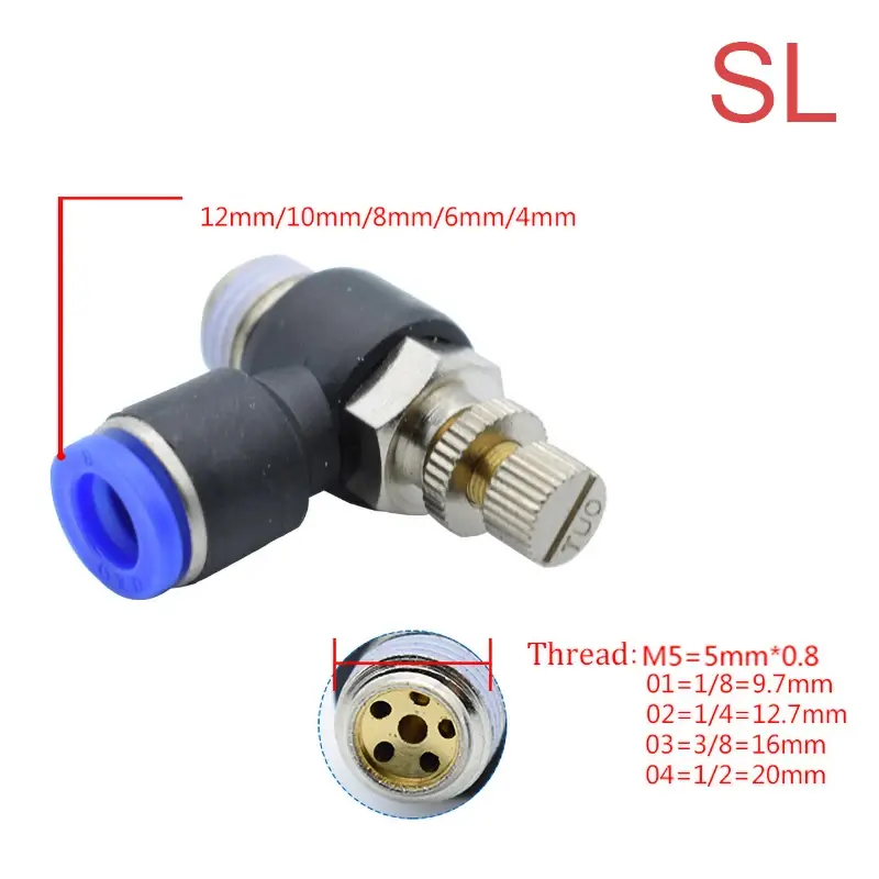 Pneumatic Air Connector Fitting PC/PCF/PL/PB/PLF 4/6/8/10/12mm Thread 1/8 1/4 3/8 1/2 Hose Tube Fittings Pipe Quick Connectors
