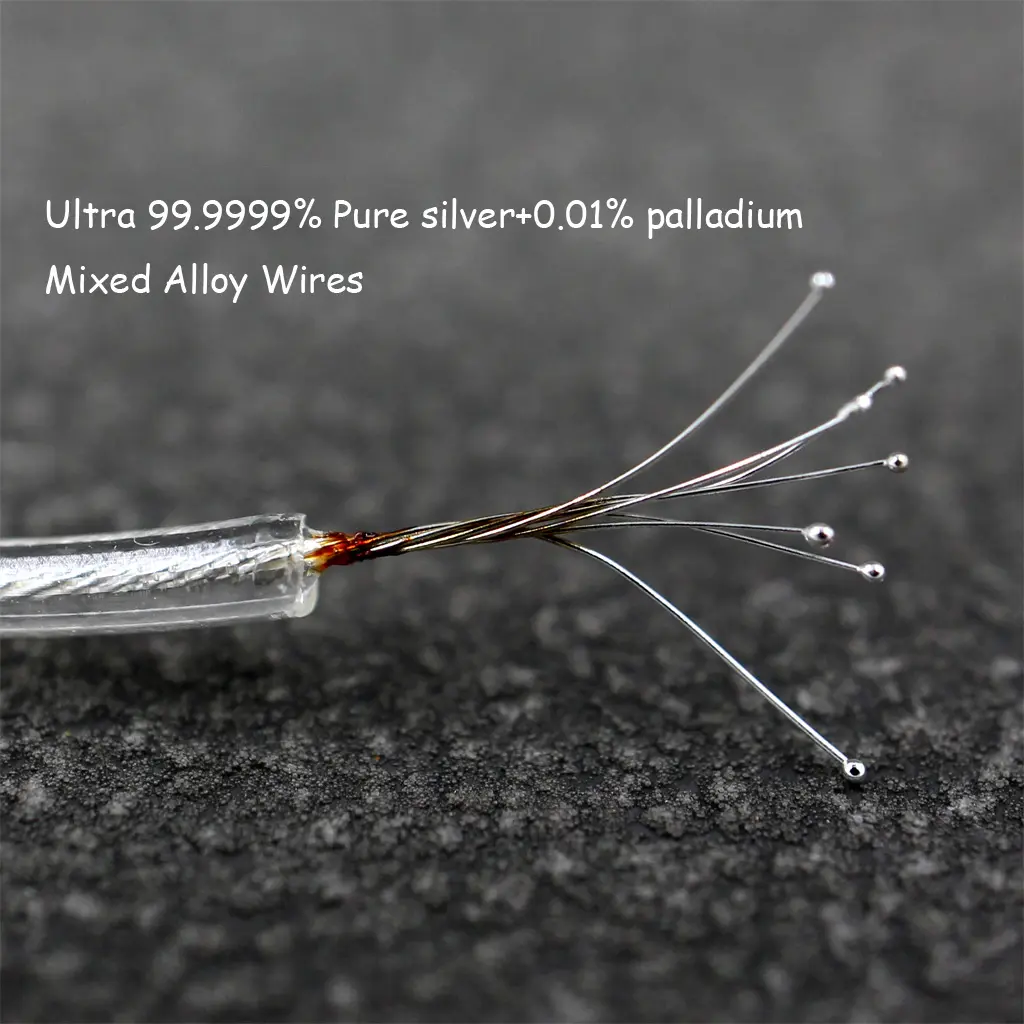 8 Core 99% 7n Pure Silver Palladium Earphone Cable For Beyerdynamic DT1770 DT1990 PRO AKG K181 pro 2015 M220 k271 LN008407