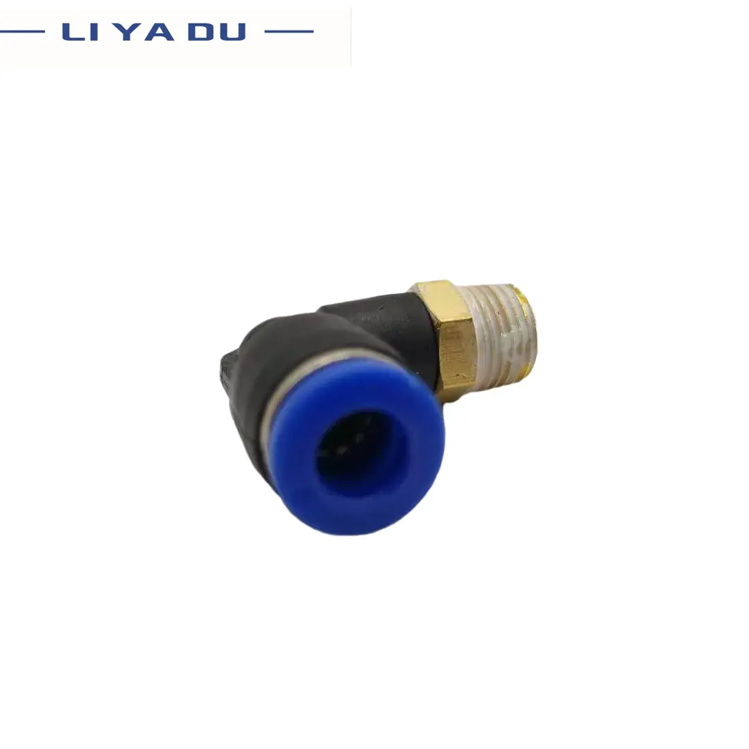 1pcs Pneumatic connector L Shape PL OD 4/6/8/10/12mm Hose Tube M5 6 1/8 1/4 3/8 1/2 BSPT Thread Air Elbow quick coupling Fitting