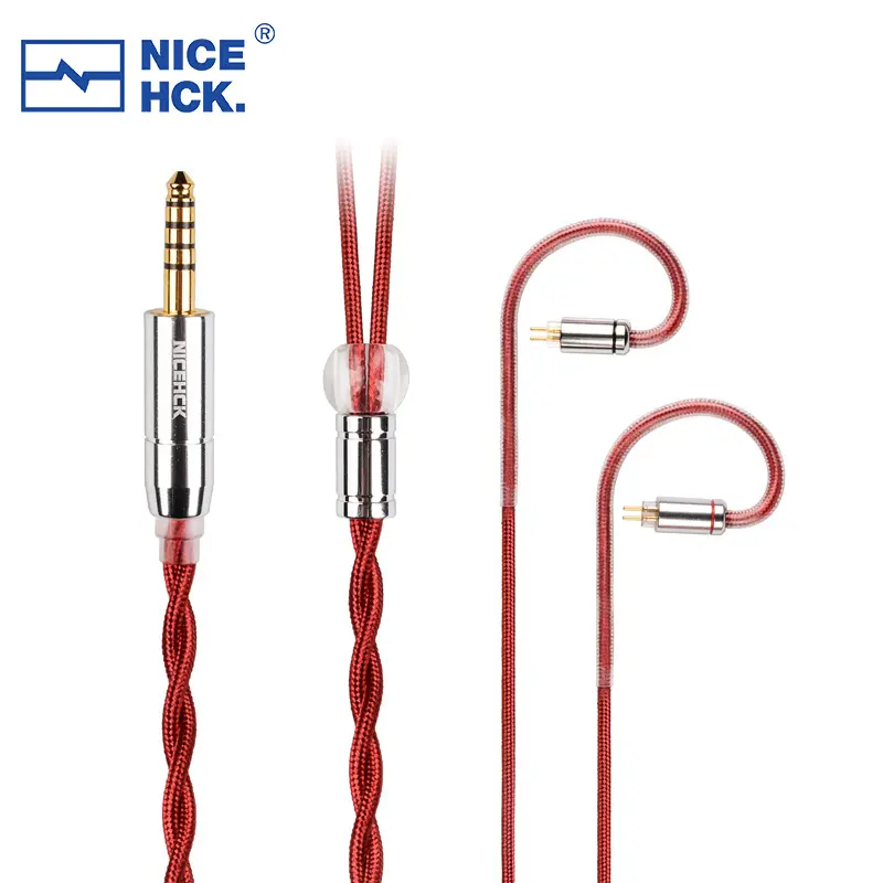 NICEHCK RedAg 4N Pure Silver HiFi Earphone Coaxial Cable MMCX QDC 2Pin for HOLA Zero KATO Aria LAN Cadenza tangzu fudu CHU II