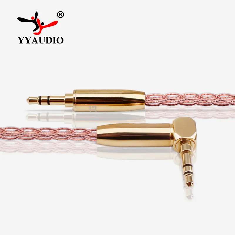 YYAUDIO 7N AUX Earphone Upgrade Cable HiFi Headphone Wire Soft PVC Detachable Cord Audio Line 3.5mm Earphone Wire
