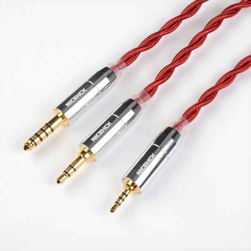 NICEHCK RedAg 4N Pure Silver HiFi Earphone Coaxial Cable MMCX QDC 2Pin for HOLA Zero KATO Aria LAN Cadenza tangzu fudu CHU II