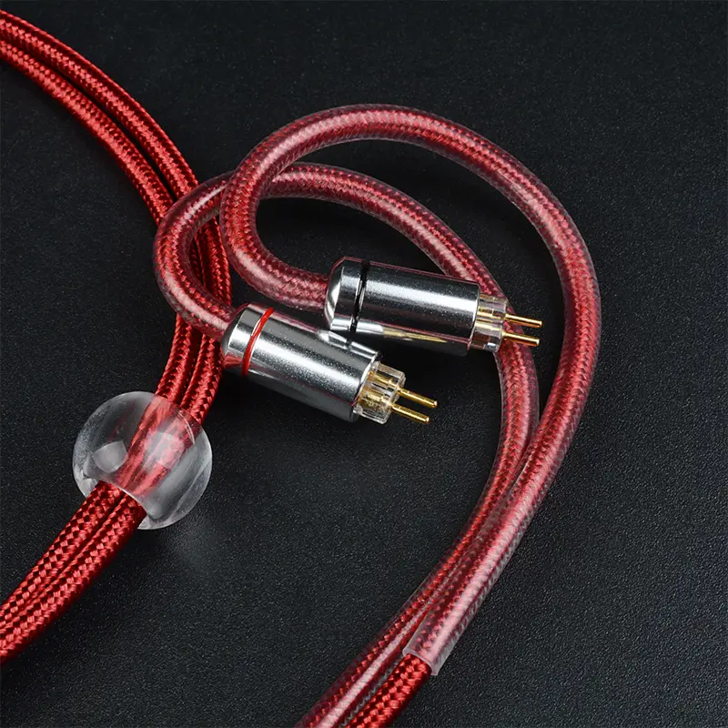 NICEHCK RedAg 4N Pure Silver HiFi Earphone Coaxial Cable MMCX QDC 2Pin for HOLA Zero KATO Aria LAN Cadenza tangzu fudu CHU II