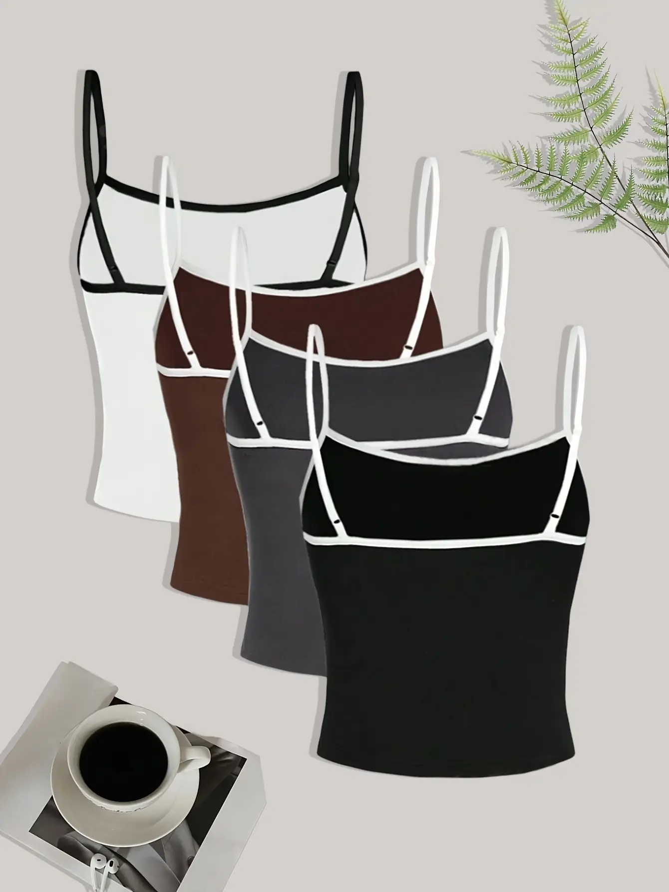 New summer casual and fashionable suspender vest short-sleeved 4-piece set