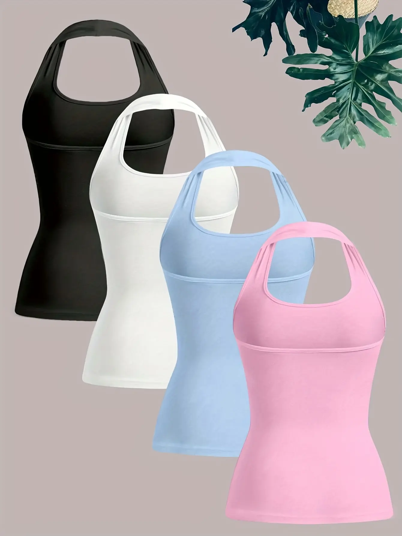 Summer women's fashion neck vest 4-piece set