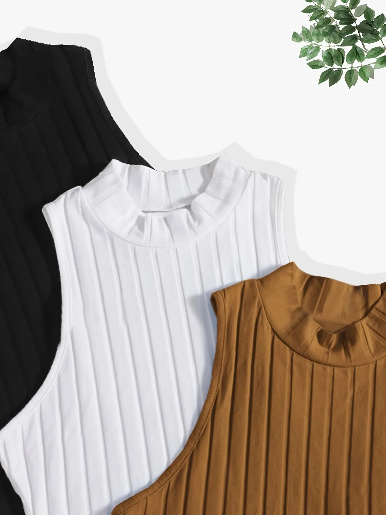 3-Pack Cotton Mock Neck Tank Tops - Versatile & Comfortable Semi-Sheer Summer Essential Easy Maintenance