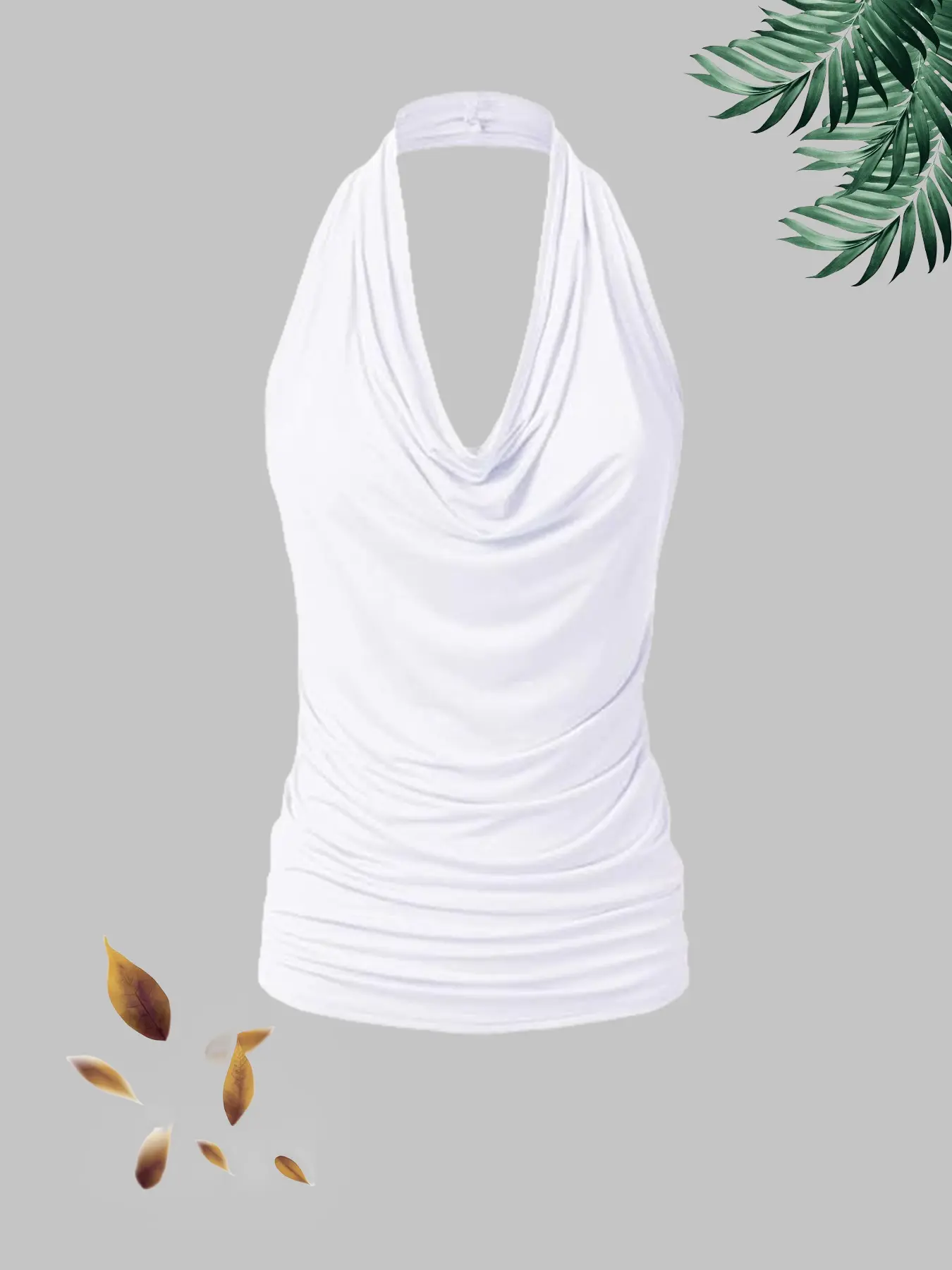 New fashionable women's casual solid color neck hanging vest four piece set