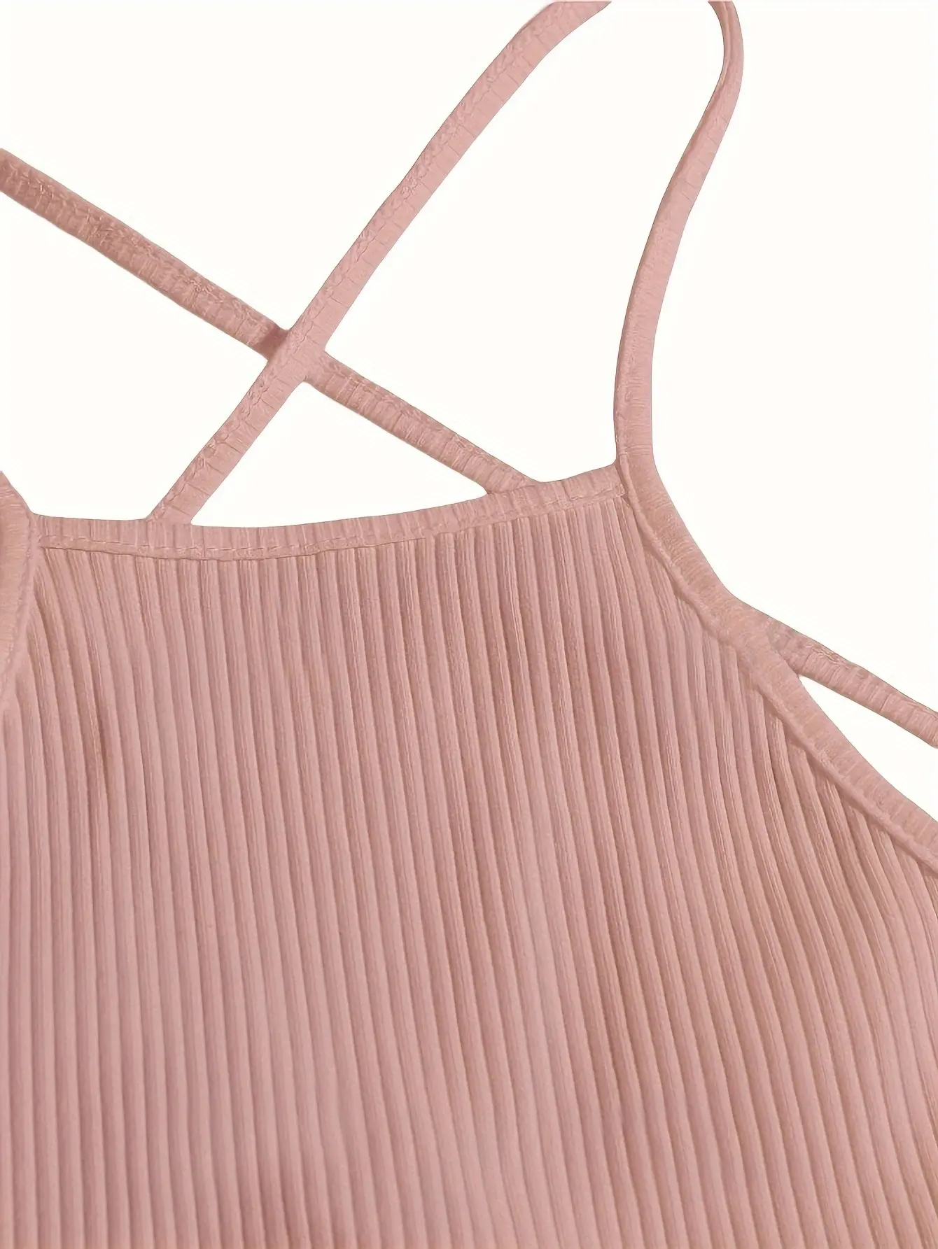 Elegant Cotton Knit Slingback Top with Crisscross Back Tie - Chic, Comfy t& Season Versatile