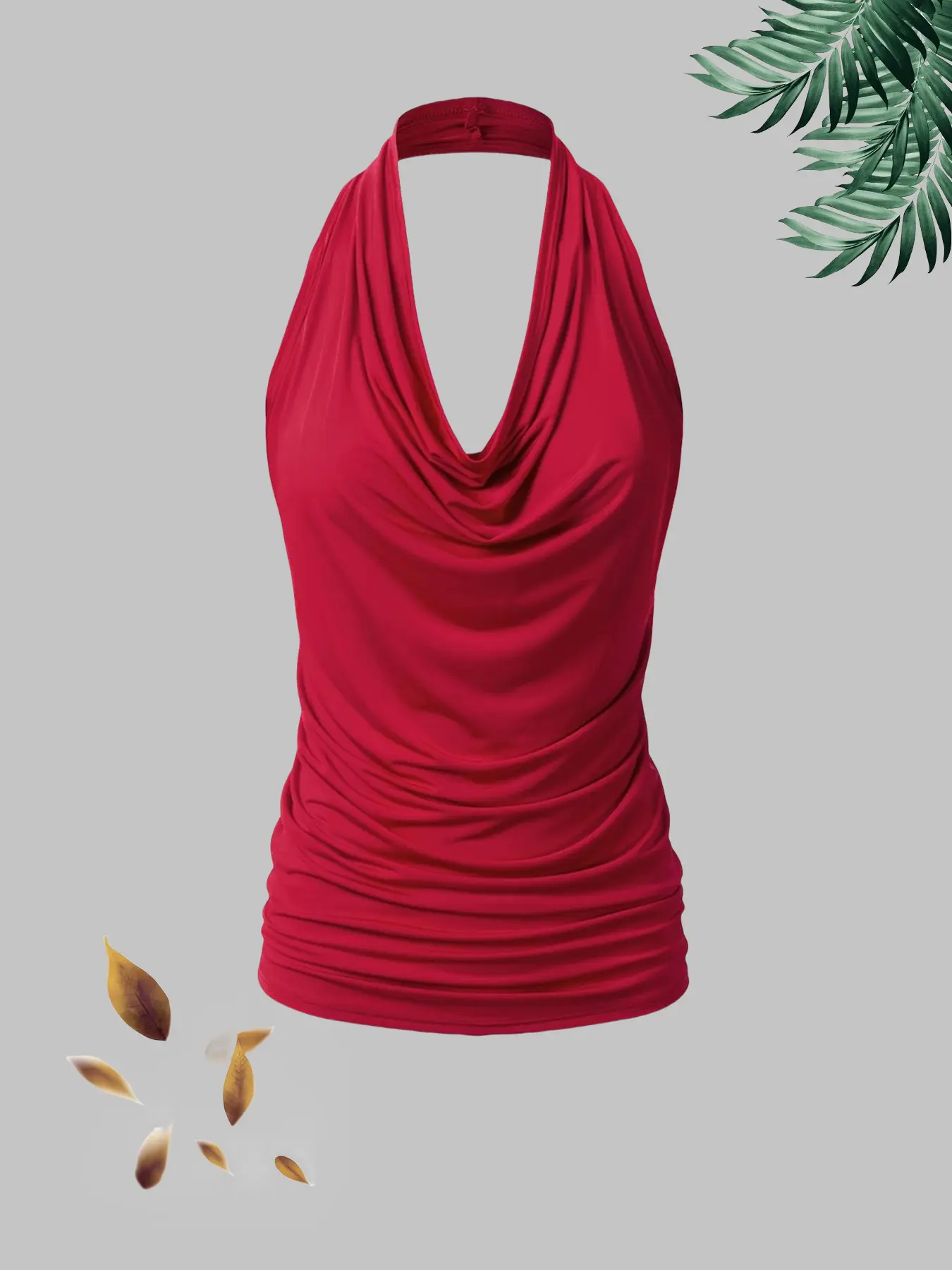 New fashionable women's casual solid color neck hanging vest four piece set