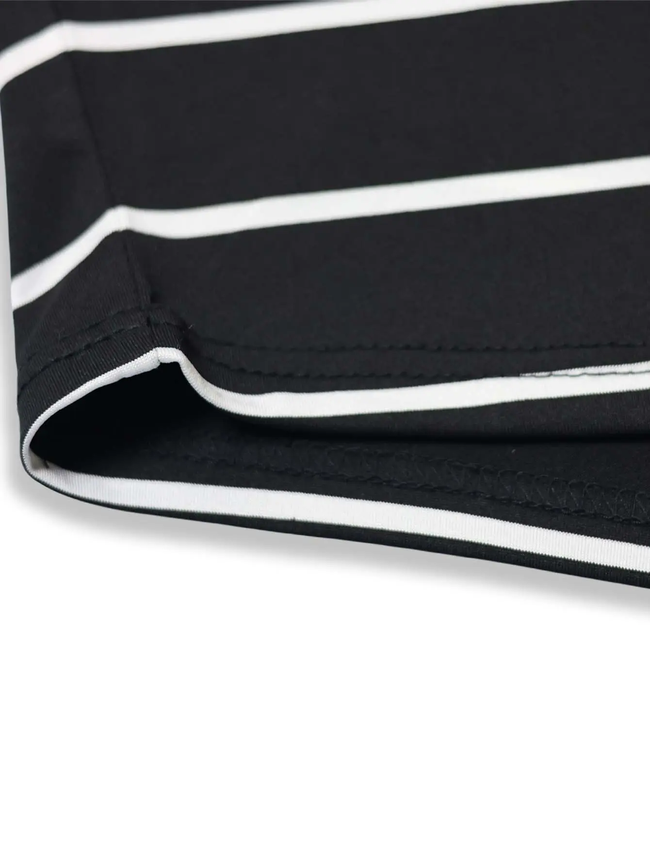 Stripe Print Crew Neck T-Shirt Y2k short Sleeve Crop T-Shirt For Spring &Summer Women's Clothing
