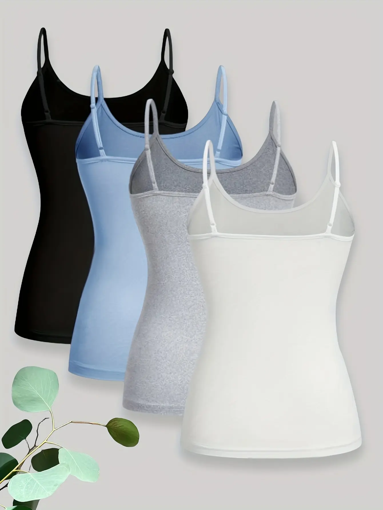 4pcs Women Camisoles Summer Girl Sexy Strap Cotton Sleeveless Thin Camisole Vest Solid Top Simple Base Vest Tops Female Undies