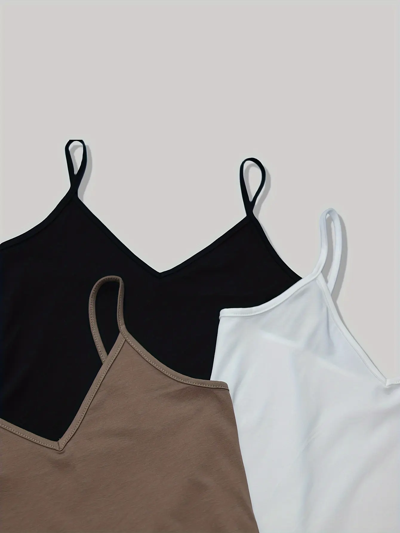 Women's Cotton V-Neck Cami Top - Versatile & Sexy Spaghetti Strap Semi-Sheer Tank for Spring/Summer/Fall