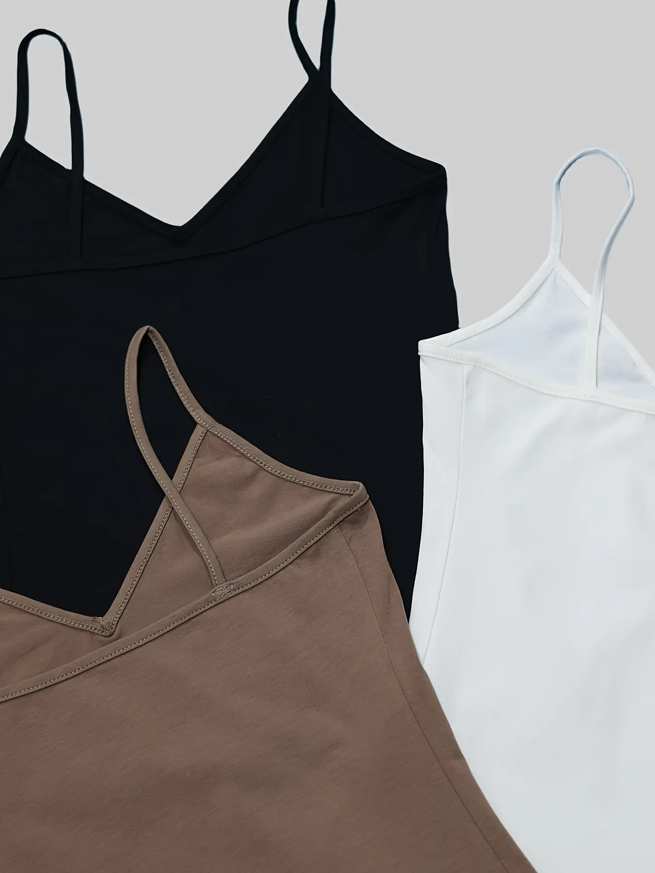 Women's Cotton V-Neck Cami Top - Versatile & Sexy Spaghetti Strap Semi-Sheer Tank for Spring/Summer/Fall