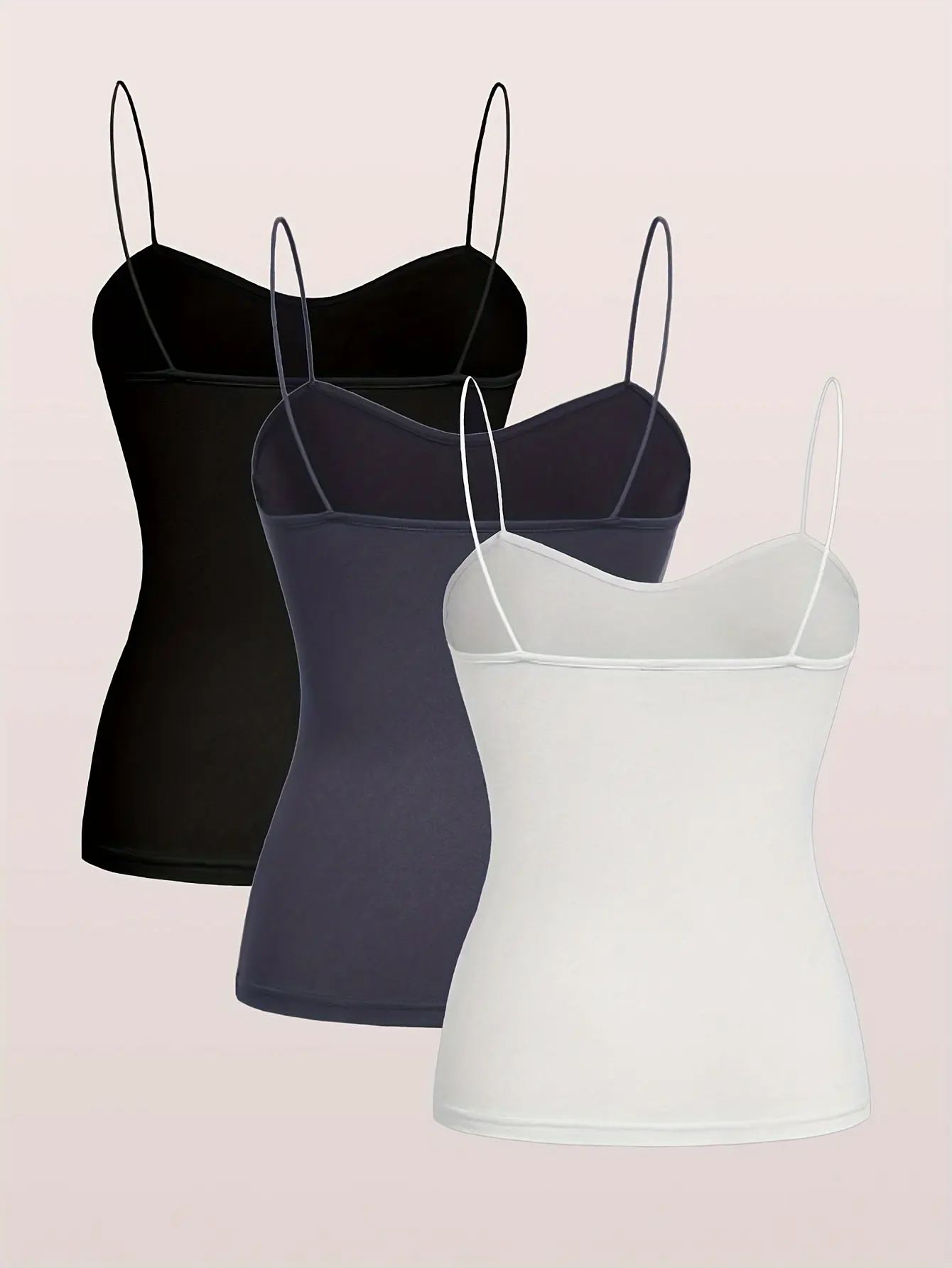 3 Packs Solid Crew Neck Tank Top Casual Sleeveless Crop Top For Spring &Summer Women's Clothing