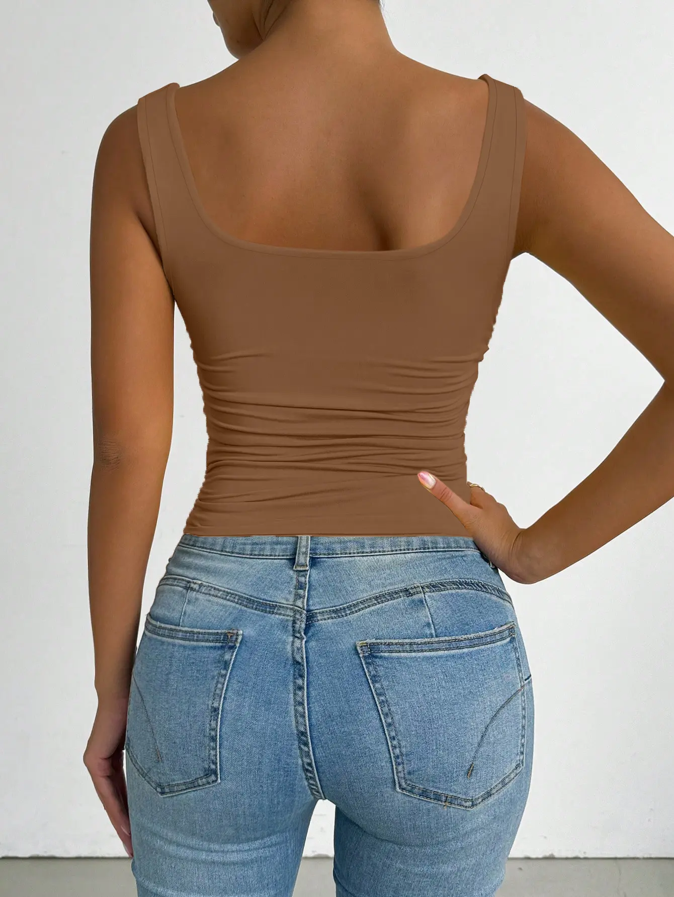 New Fashion Women's Slim Fit Versatile Solid Color Vest