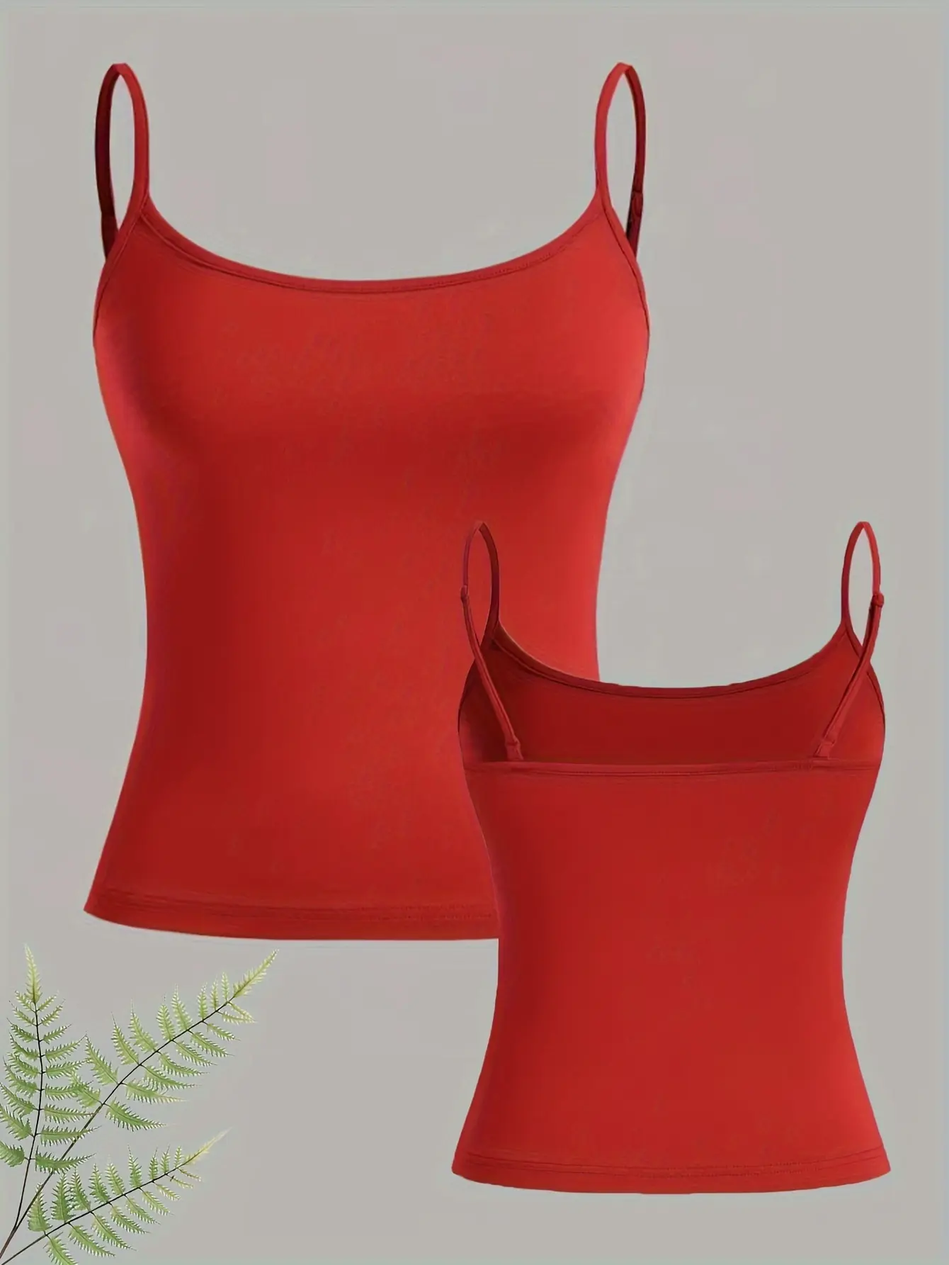Solid Color Slim Cami Top Casual Sleeveless Cami Top For Summer Women's Clothing