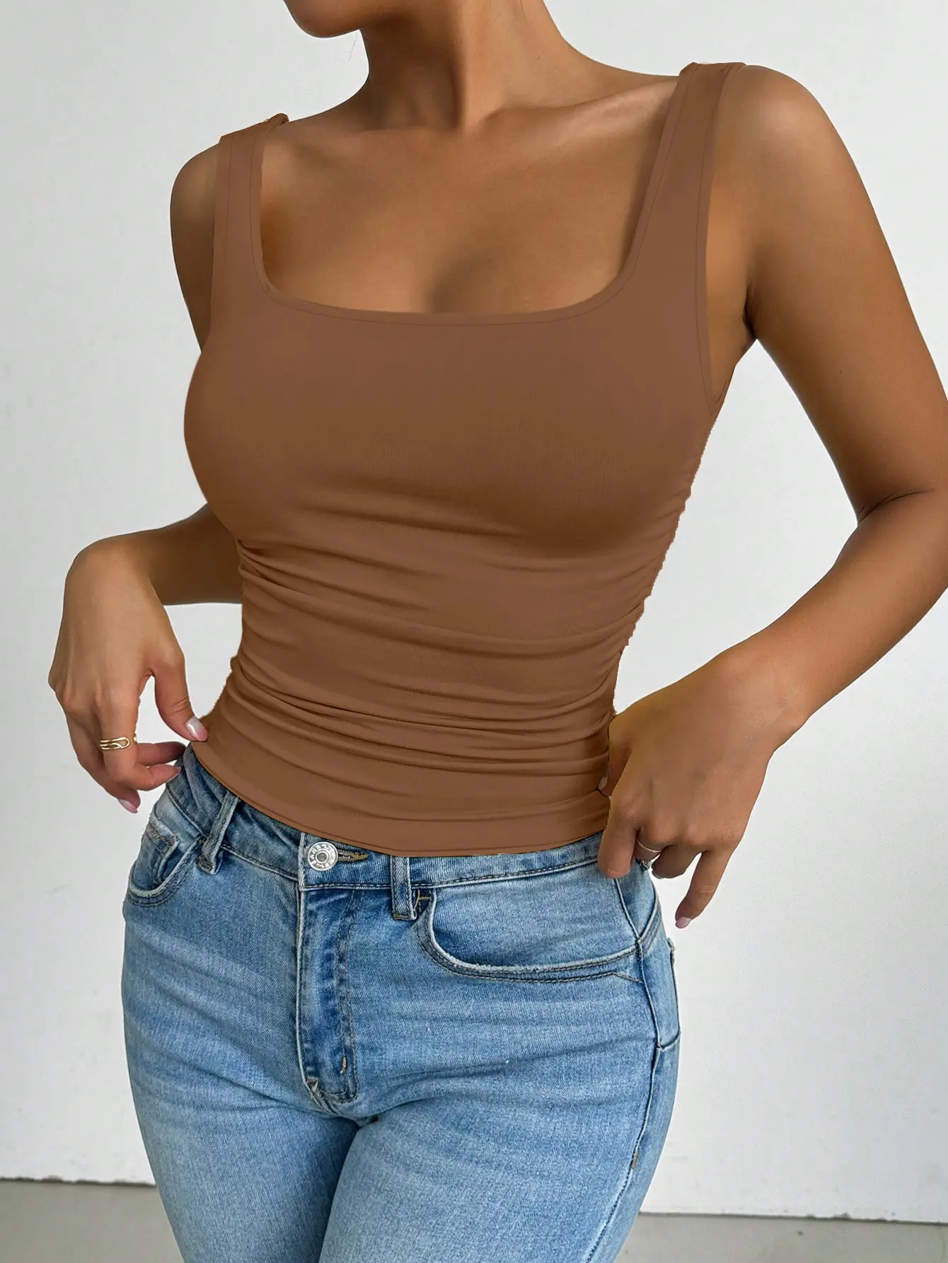 New Fashion Women's Slim Fit Versatile Solid Color Vest