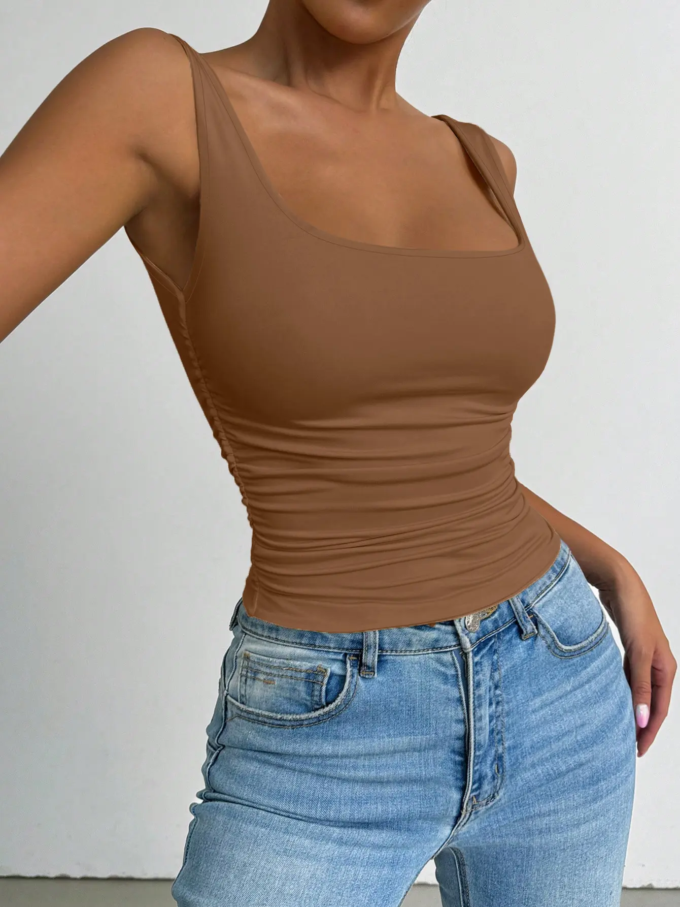 New Fashion Women's Slim Fit Versatile Solid Color Vest