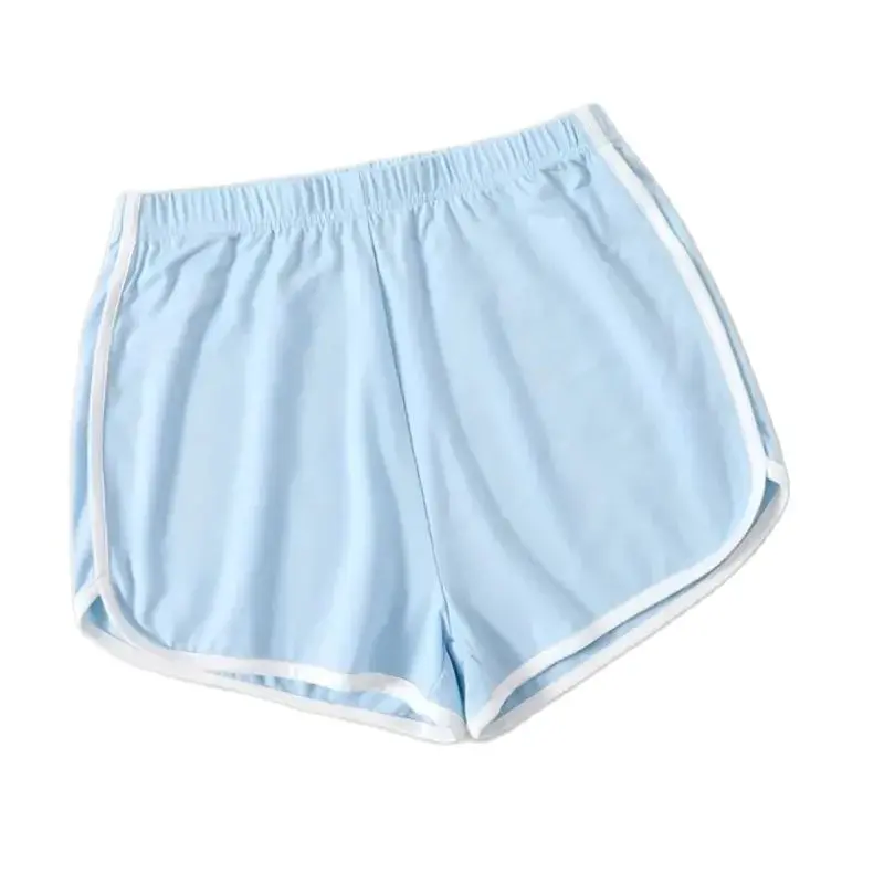 Contrast Trim Slim Shorts Casual Elastic Waist Shorts For Spring & Summer Women's Clothing