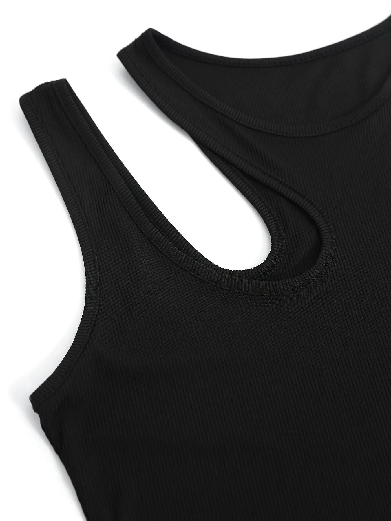 Asymmetrical Ribbed Crop Tank Top, Y2K Sleeveless Tank Top ForSummer, women's Clothing