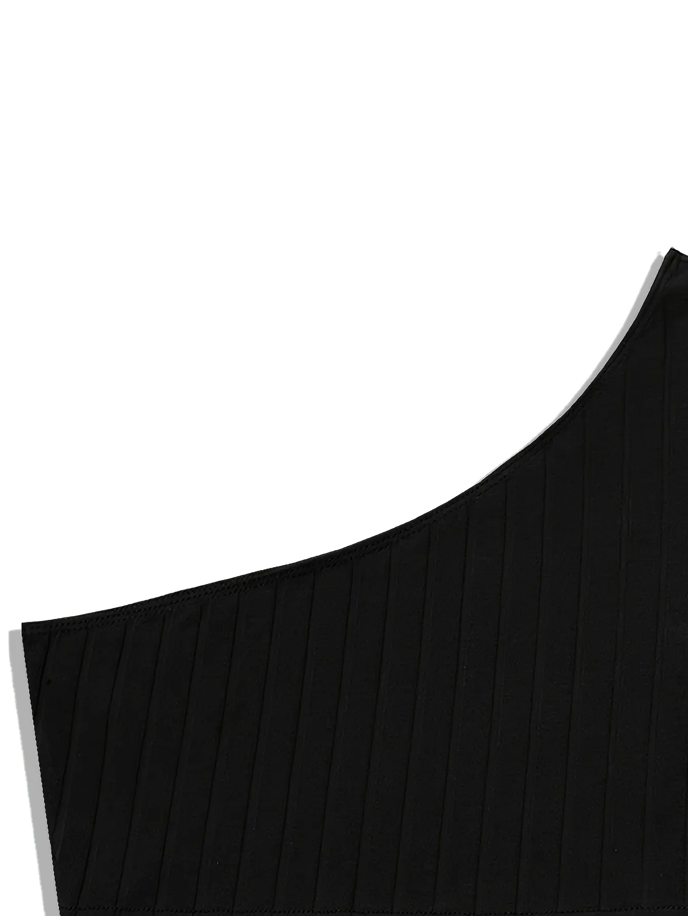 Elegant One-Shoulder Crop Top for Women - Versatile High Stretch.Long Sleeve, Solid Color Easy-Care