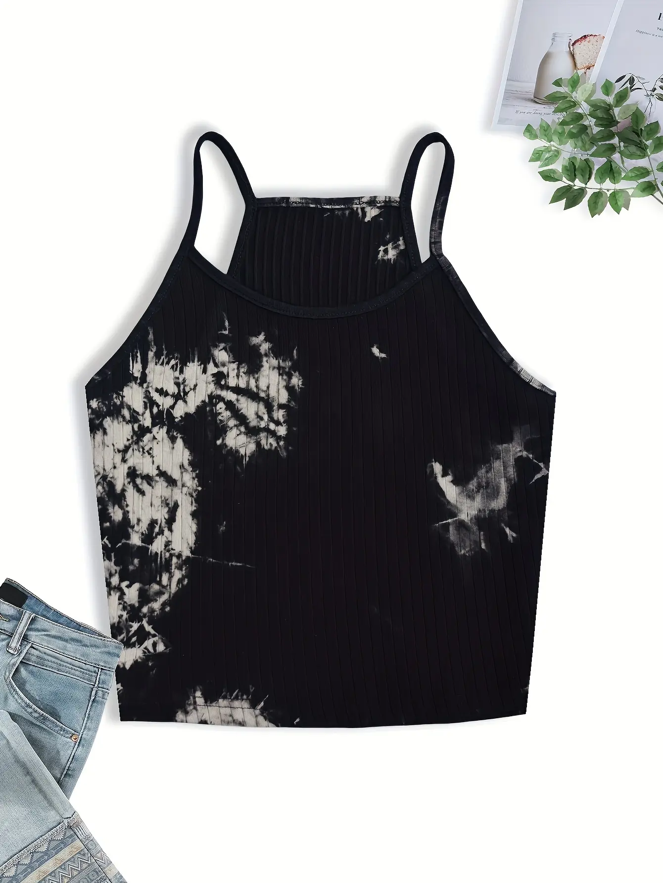 Ribbed Colorblock Cami Top  Casual Sleeveless Top For Summer Women's Clothing