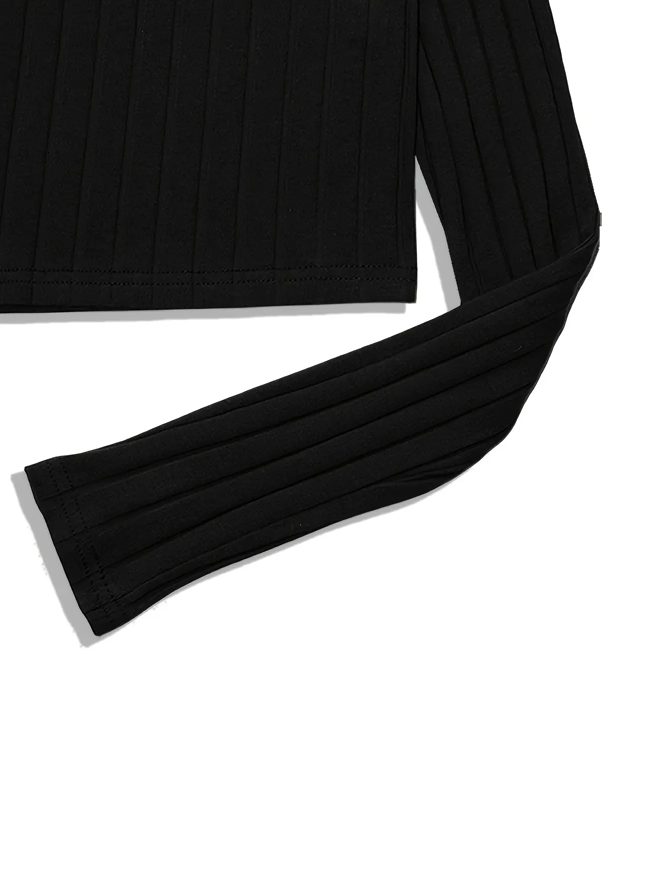 Elegant One-Shoulder Crop Top for Women - Versatile High Stretch.Long Sleeve, Solid Color Easy-Care