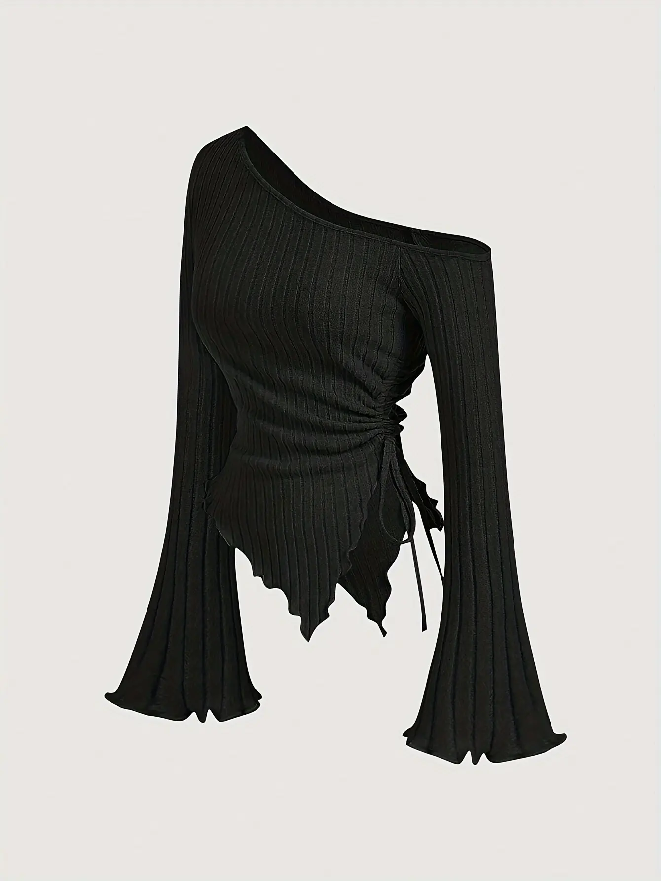 European and American Spring, Summer and Autumn Pure Color Casual Off-Shoulder T-Shirt