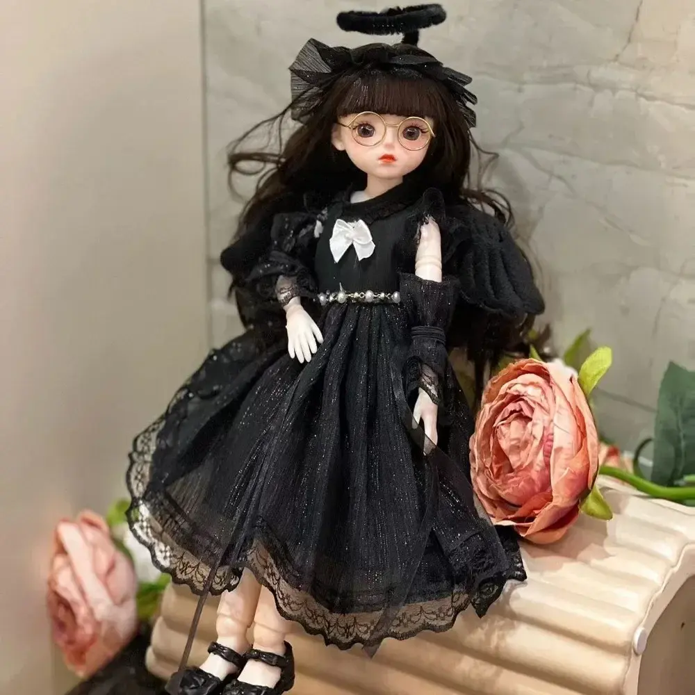 Cute 30cm BJD Doll Clothes Set with Clothes 6 Points Princess Doll Toy Attractive Eyes Long Doll Set Gifts