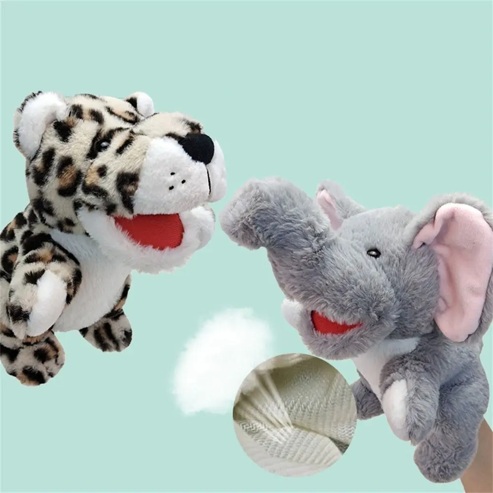 Kids Toy Jungle Animal Animal Hand Puppets Movable Mouth Monkey Leopard Plush Hand Doll Giraffe Tiger Storytelling Preschool