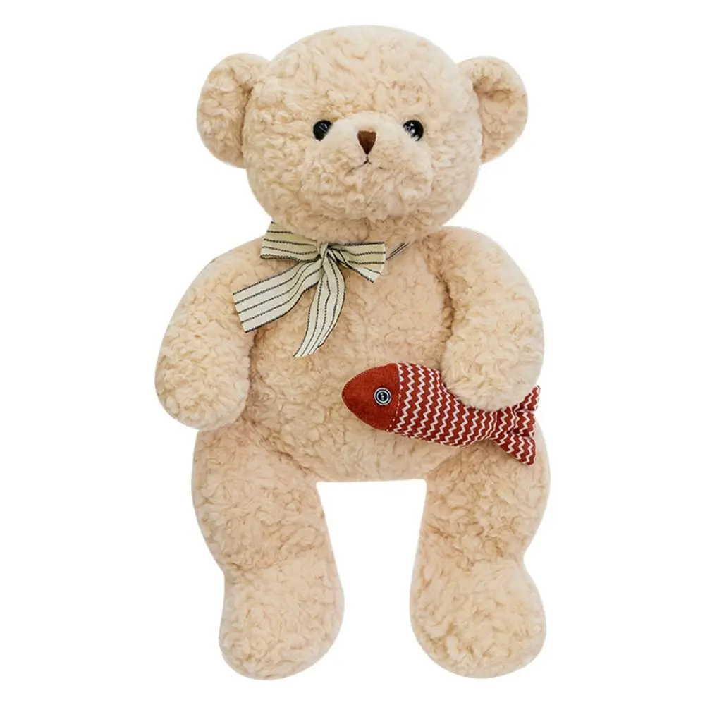 Dressing Bear Hug Fish Bear Plush Toy Kong-Fu PP Cotton Bear Stuffed Toy Comfortable Fluffy Stuffed Soft Bear Doll