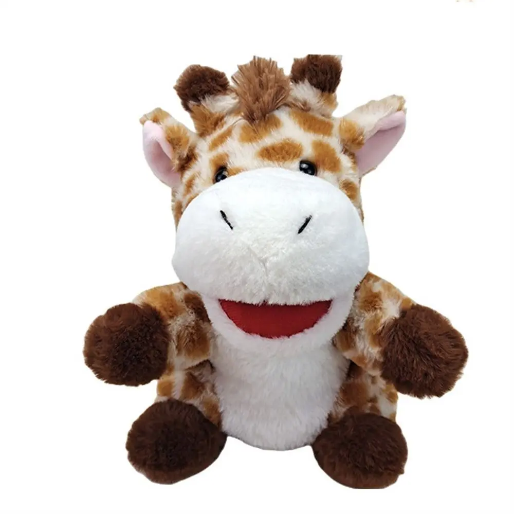 Kids Toy Jungle Animal Animal Hand Puppets Movable Mouth Monkey Leopard Plush Hand Doll Giraffe Tiger Storytelling Preschool