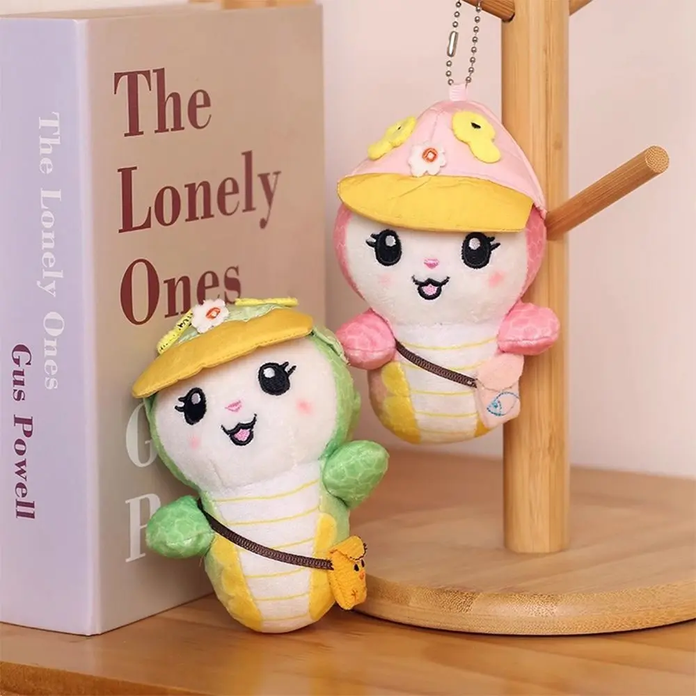 New Pink Green Chinese Zodiac Snake Doll Cartoon Snake New Year Snake Year Mascot Pendant Soft Car Decoration Plush Toy Gift