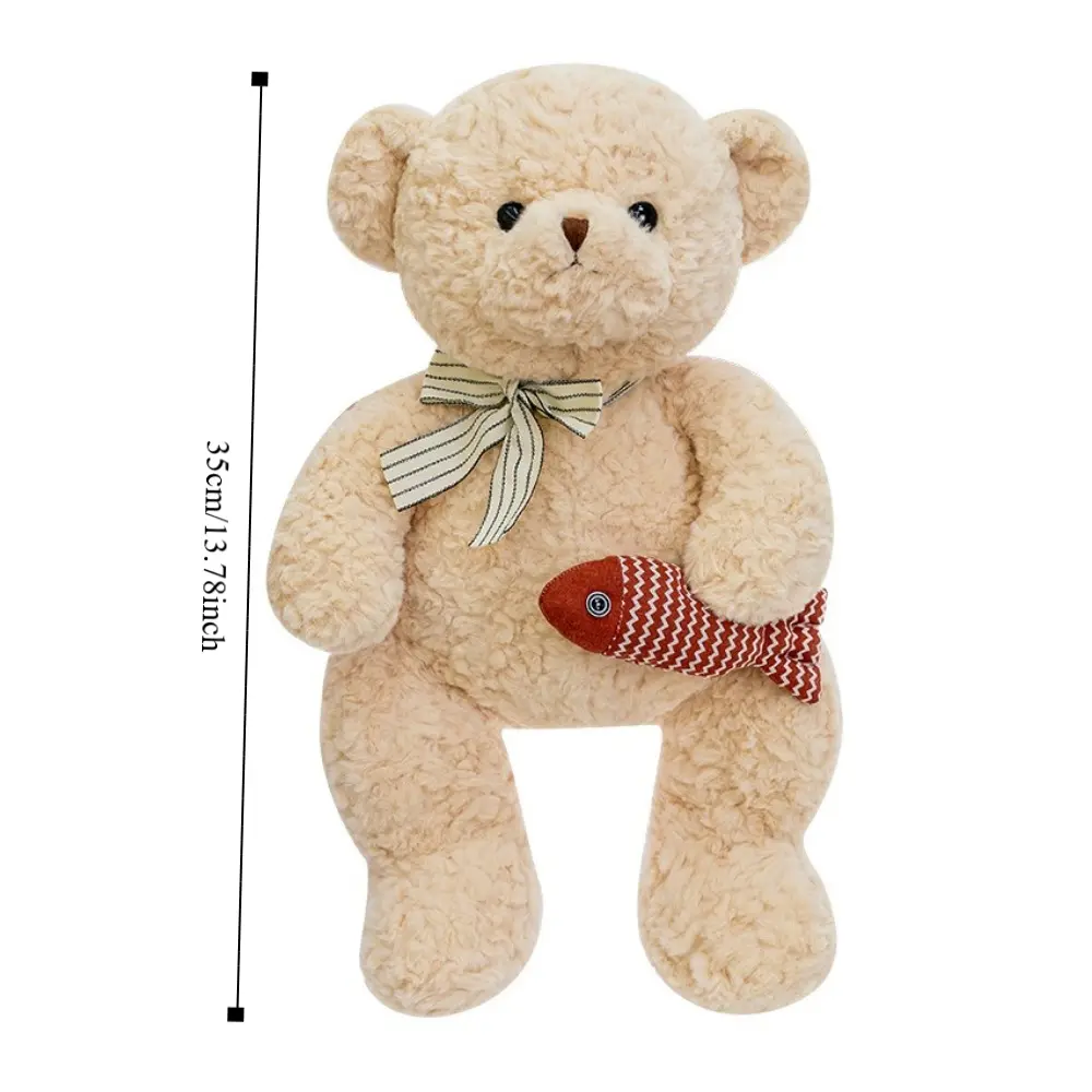 Dressing Bear Hug Fish Bear Plush Toy Kong-Fu PP Cotton Bear Stuffed Toy Comfortable Fluffy Stuffed Soft Bear Doll