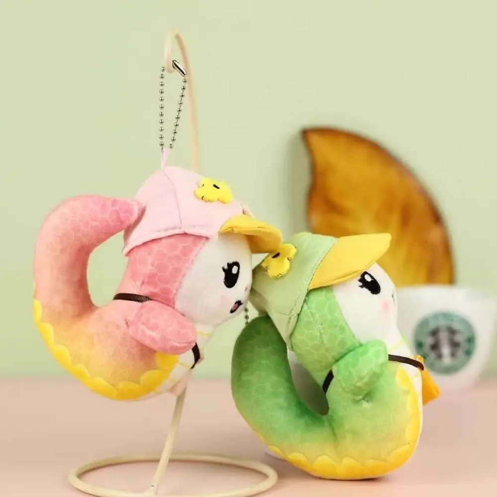 New Pink Green Chinese Zodiac Snake Doll Cartoon Snake New Year Snake Year Mascot Pendant Soft Car Decoration Plush Toy Gift