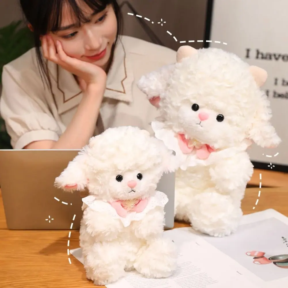 Sleeping Pillow Cartoon Sheep Plush Doll Fluffy Soft Lamb Plush Toy Kawaii Cute Animal Fluffty Doll Birthday Gift