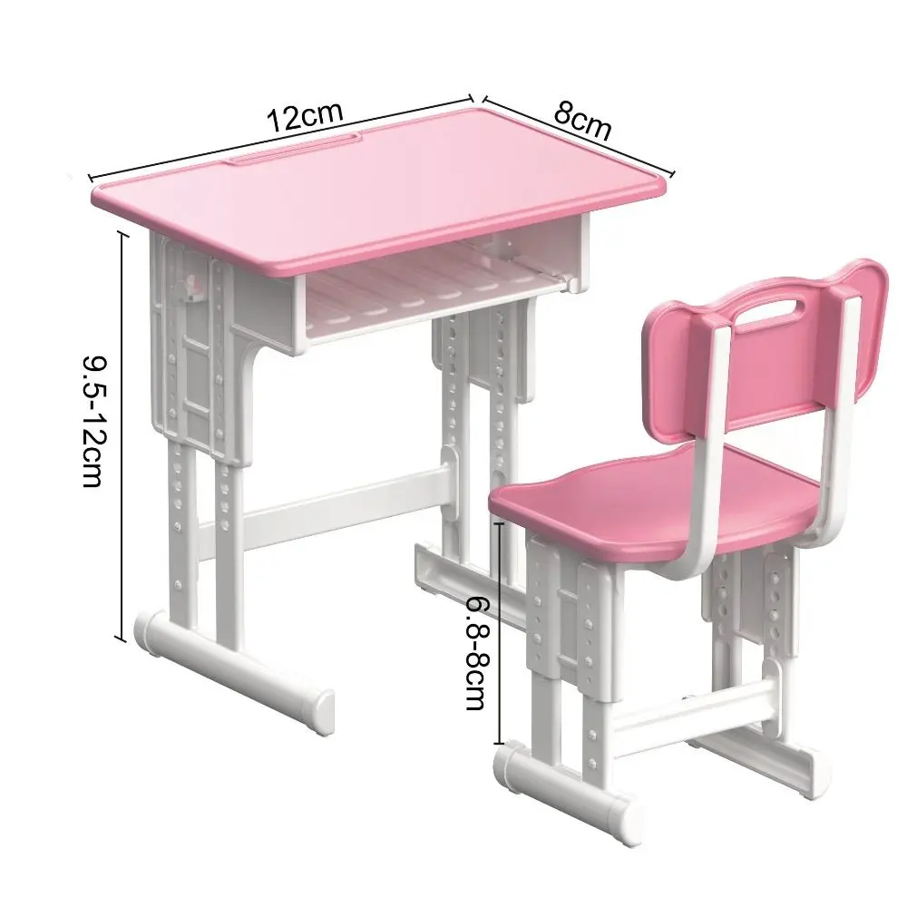 Simulated Dollhouse Desks Chairs Furniture Model Classroom Decor Miniature School Desks Pretend Play Play House Desk Model Toy