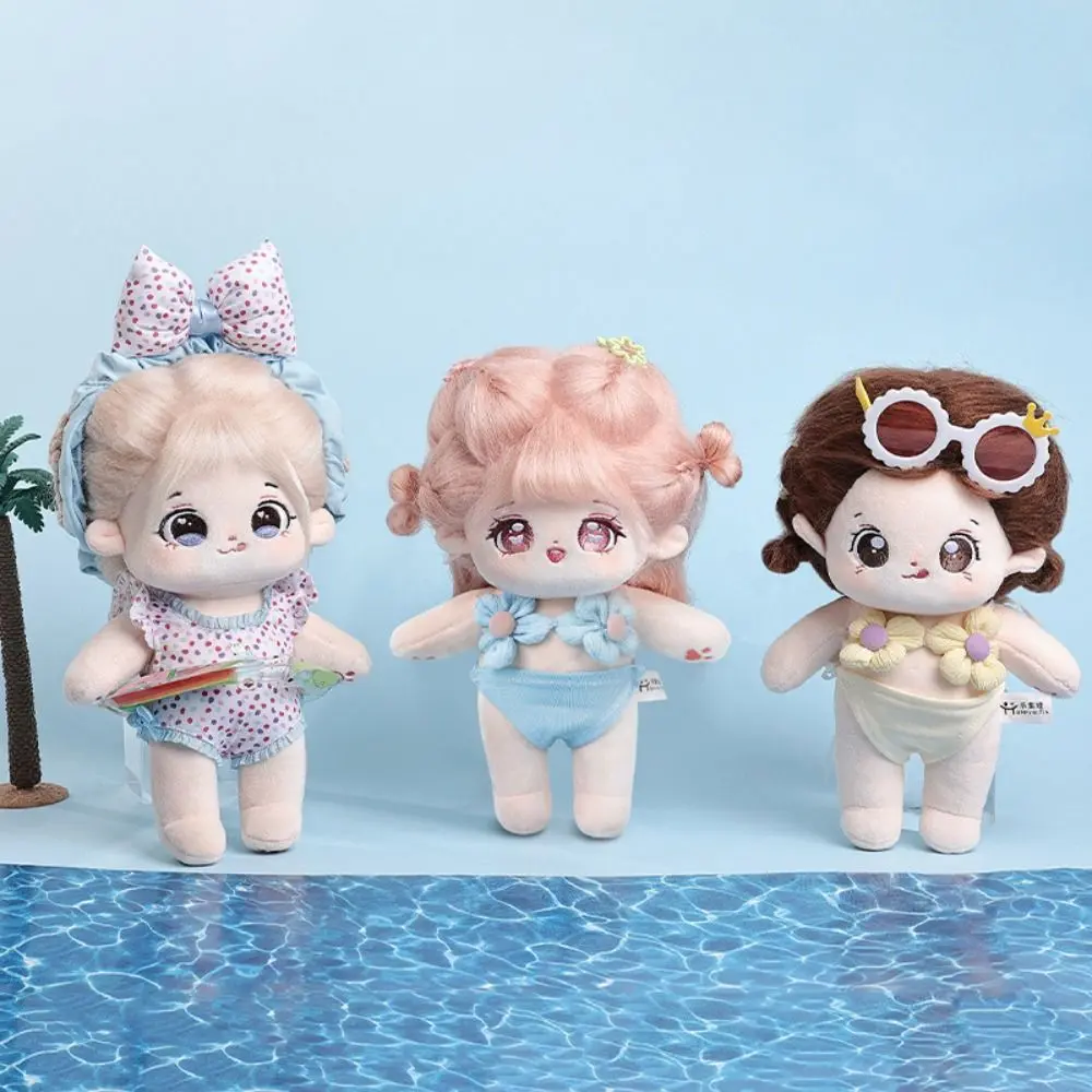 Bikini Set Cotton Doll Bikini Suit Strap Pants Plush 20cm Doll Swimming Outfit Cute Mini Cotton Doll Swimwear Children Gift