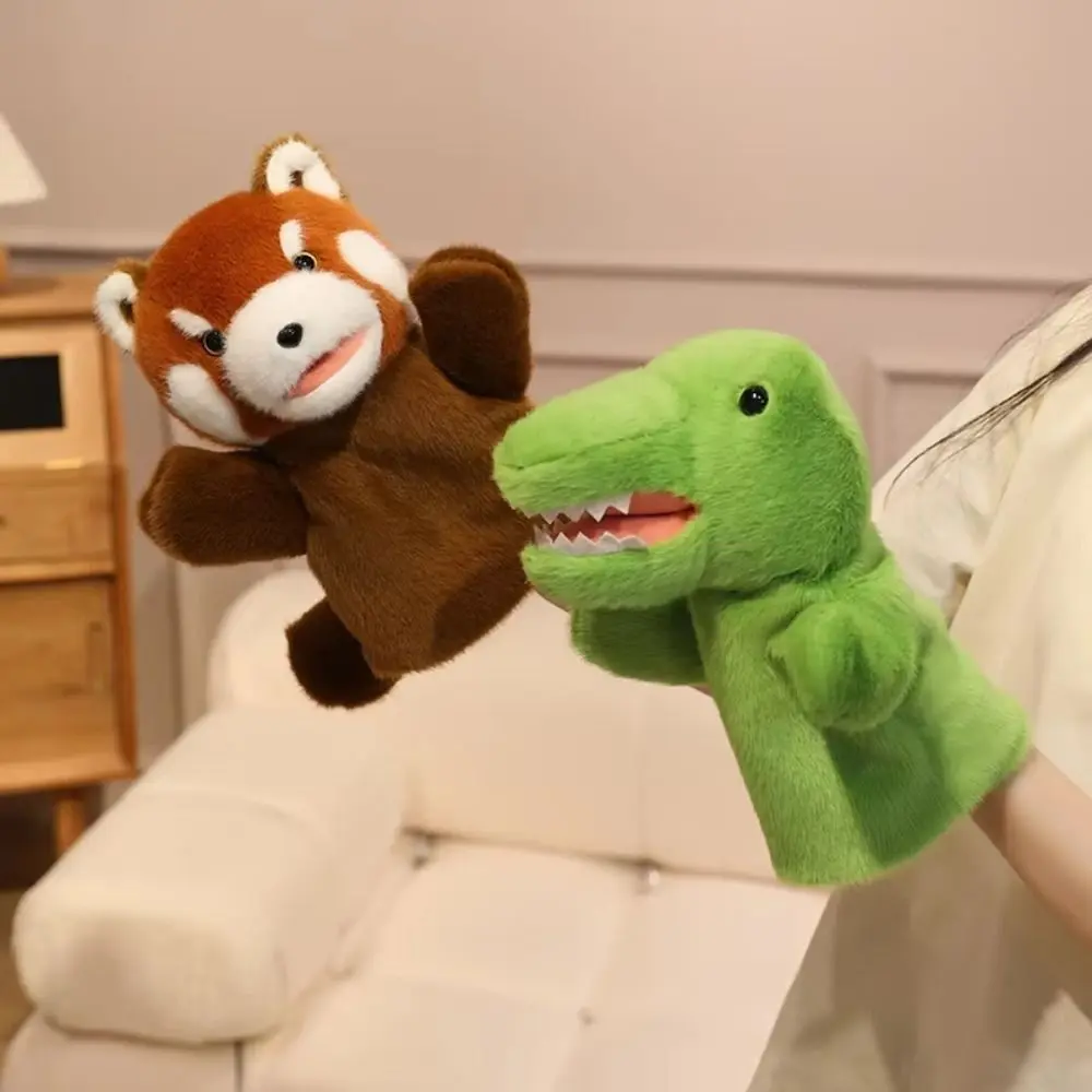 Frog Animal Hand Puppet Storytelling Movable Mouth Stuffed Plush Shark Toys Simulation Soft Hand Finger Story Puppet Story Time