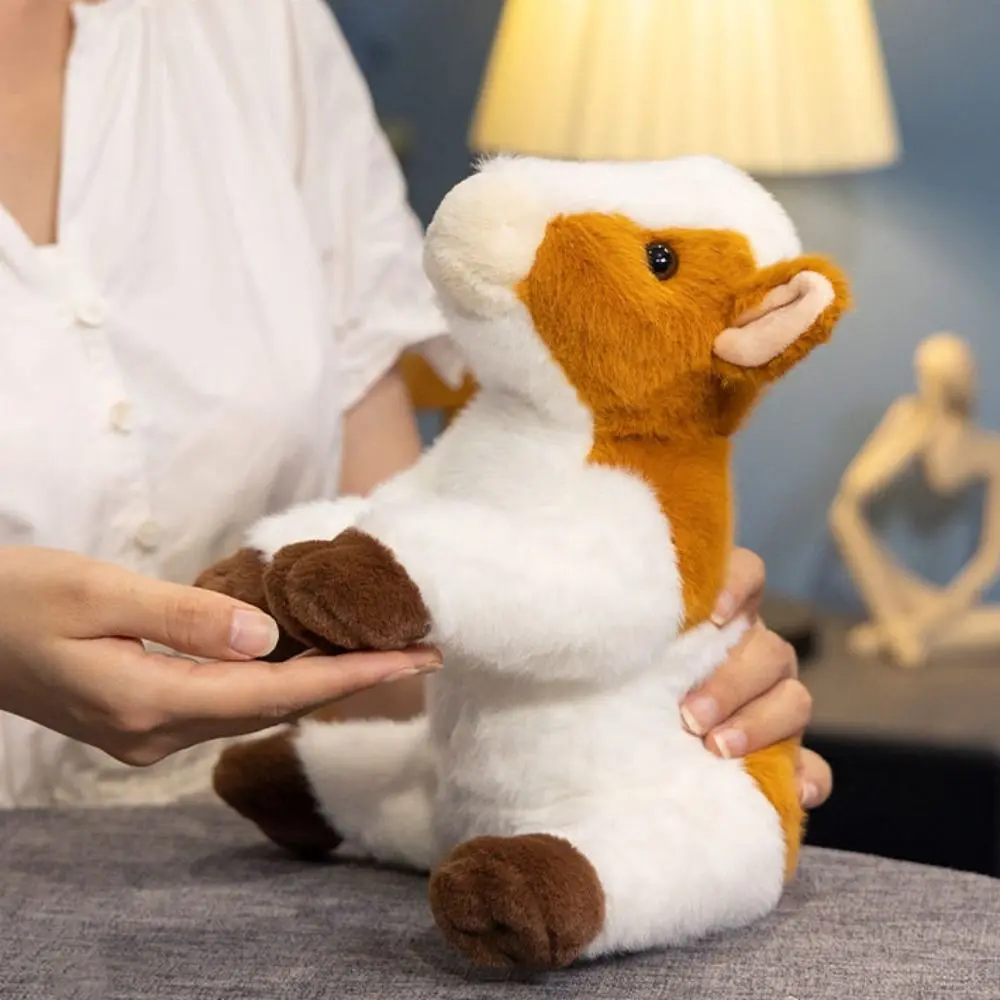 Animal Cattle Animal Plush Doll Stuffed Cow Bull Fluffy Milk Cow Plush Doll Simulation Soft Cow Plush Toy Sofa Ornament